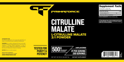 PrimaForce L-Citrulline Malate Powder – Unflavored, 500g | Vegan, Non-GMO