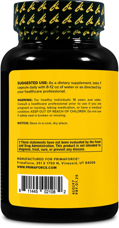 Primaforce Milk Thistle 180 Capsules - 1000mg Equivalent (4:1) Gluten Free, Non-GMO