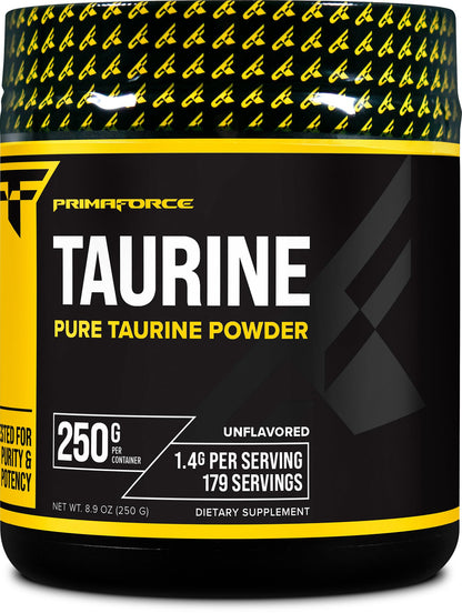 PrimaForce Taurine Powder 250g — Non-GMO & Gluten Free Supplement