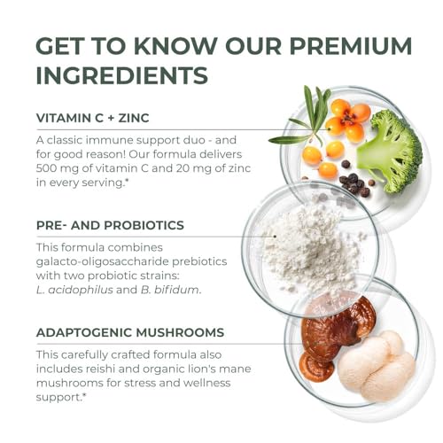 Primal Harvest Immune Defense 10-in-1 - Probiotics, Zinc, C, D3, K2 for Daily Immune Support