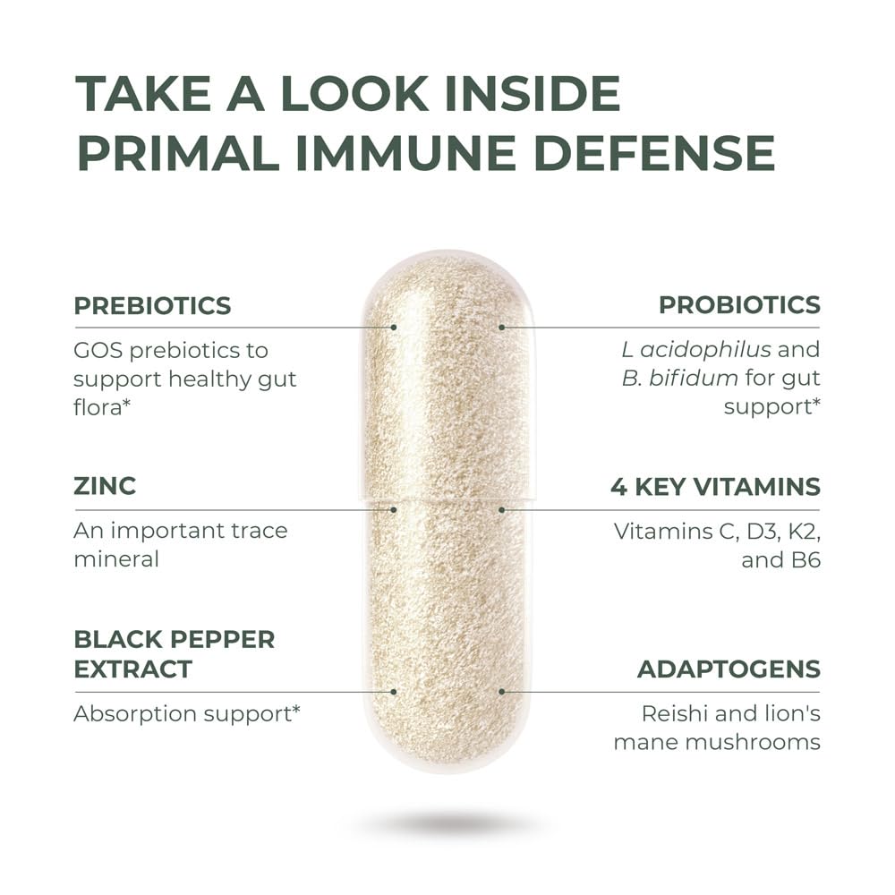 Primal Harvest Primal Immune Defense – 10-in-1 Immune Support (60 Capsules, 2-Pack)