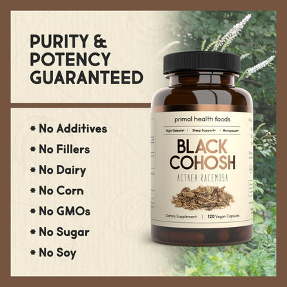 Primal Health Foods Organic Black Cohosh 1000 mg | Menopause & Sleep Support