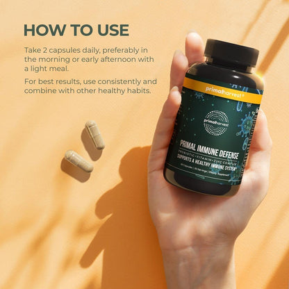 Primal Harvest Primal Immune Defense – 10-in-1 Immune Support (60 Capsules, 2-Pack)