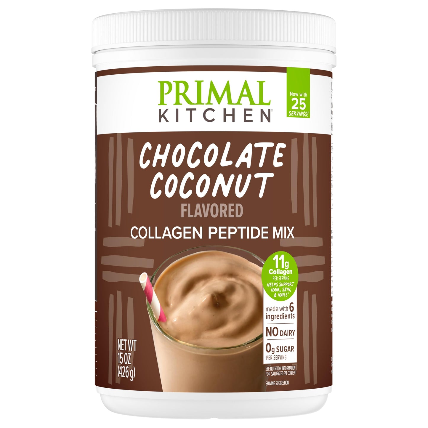 Primal Kitchen Chocolate Collagen Fuel Drink Mix – Chocolate Coconut, 15 oz