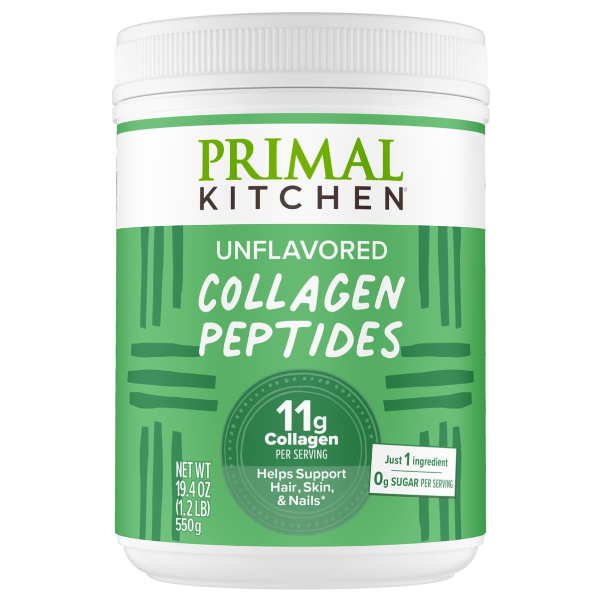 Primal Kitchen Collagen Peptides Unflavored Powder – 1.2 lb | Gluten-Free, Keto Certified