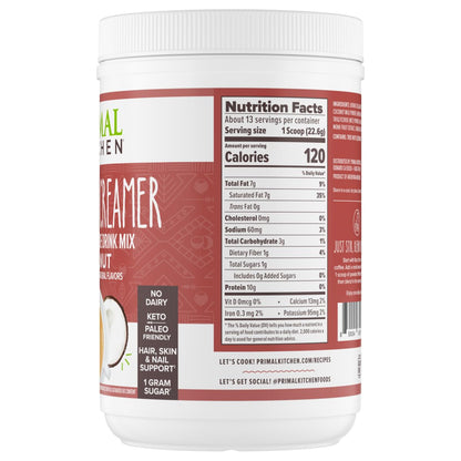 Primal Kitchen Hazelnut Collagen Creamer Powder – 11g Collagen, 10.34 oz