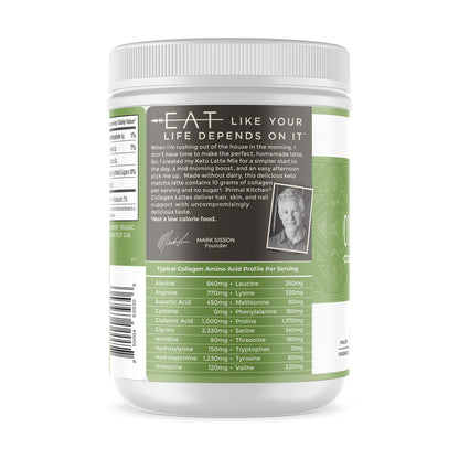 Primal Kitchen Matcha Collagen Keto Latte Powder – Sugar-Free, 9.33 oz
