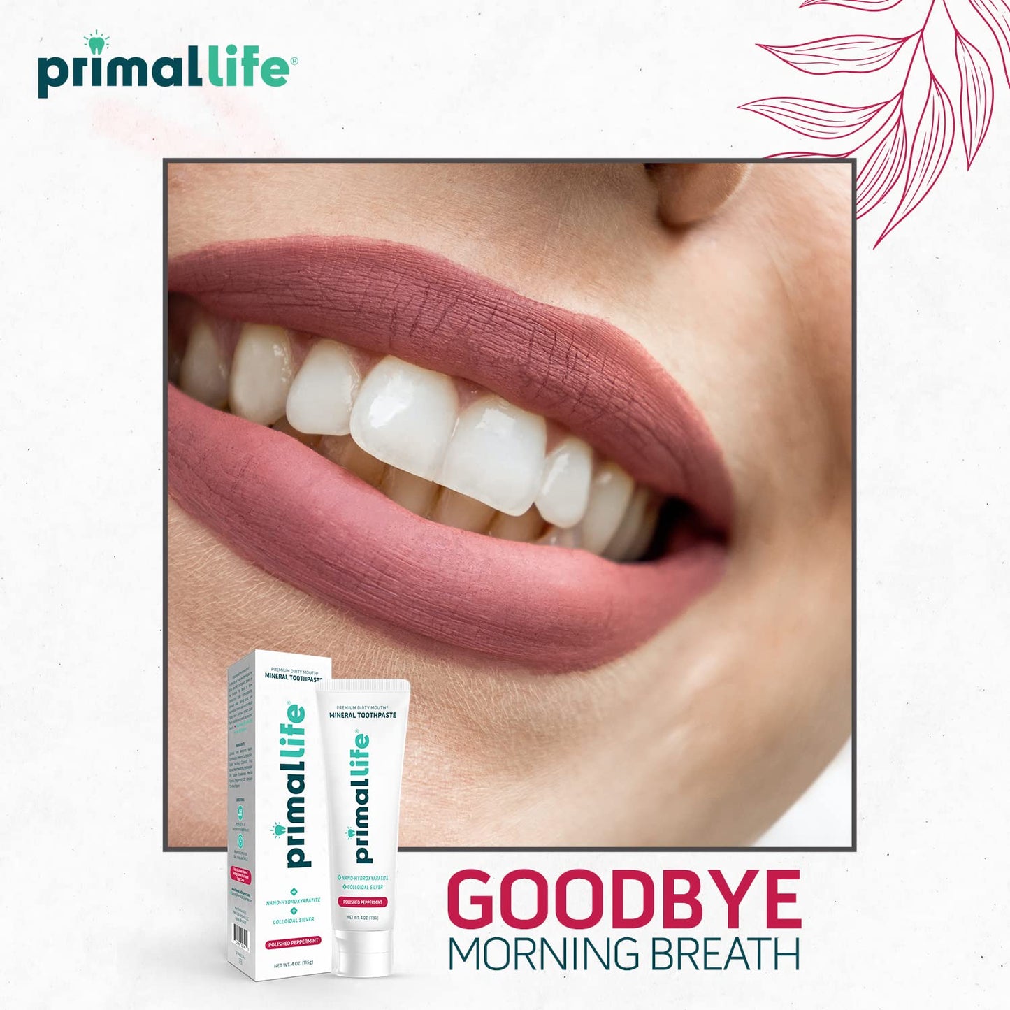 Primal Life Organics Dirty Mouth Mineral Toothpaste – Nano-Hydroxyapatite, Colloidal Silver, Charcoal