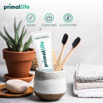 Primal Life Organics Dirty Mouth Mineral Toothpaste – Nano-Hydroxyapatite, Colloidal Silver, Charcoal