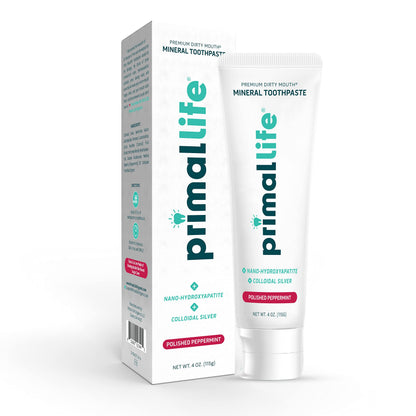 Primal Life Organics Dirty Mouth Mineral Toothpaste – Nano-Hydroxyapatite, Colloidal Silver, Charcoal