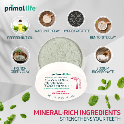 Primal Life Organics Dirty Mouth Toothpowder – Vegan & Organic, 0.25 oz