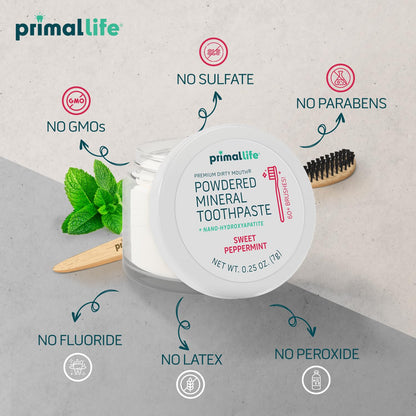 Primal Life Organics Dirty Mouth Toothpowder – Vegan & Organic, 0.25 oz