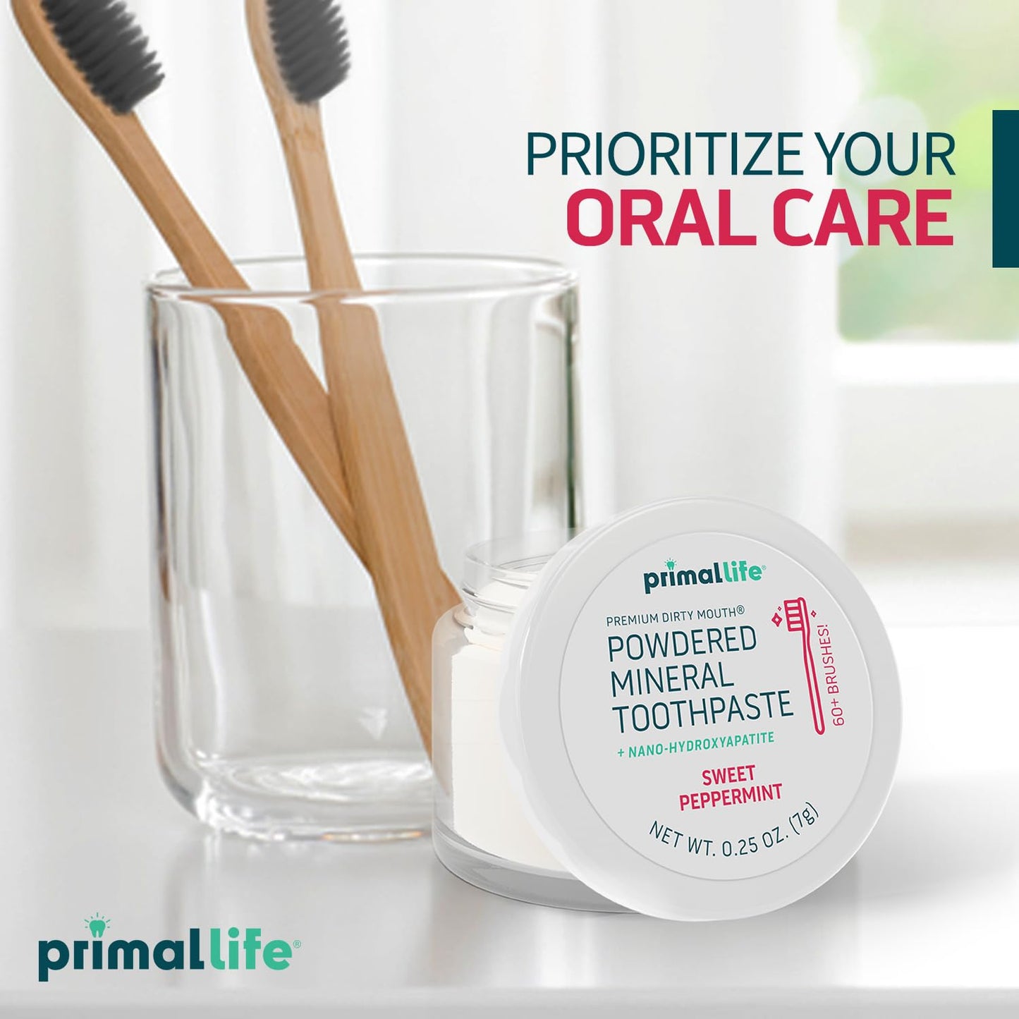 Primal Life Organics Dirty Mouth Toothpowder – Vegan & Organic, 0.25 oz