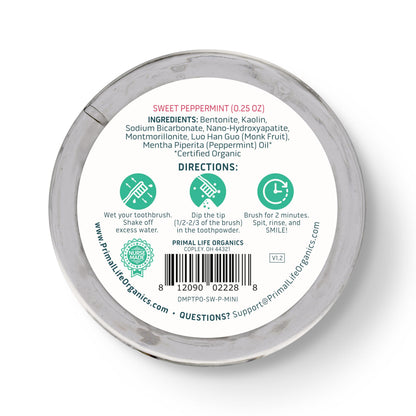 Primal Life Organics Dirty Mouth Toothpowder – Vegan & Organic, 0.25 oz