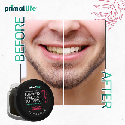 Primal Life Organics Dirty Mouth Toothpowder – Activated Charcoal Toothpowder, Black Peppermint 0.25oz