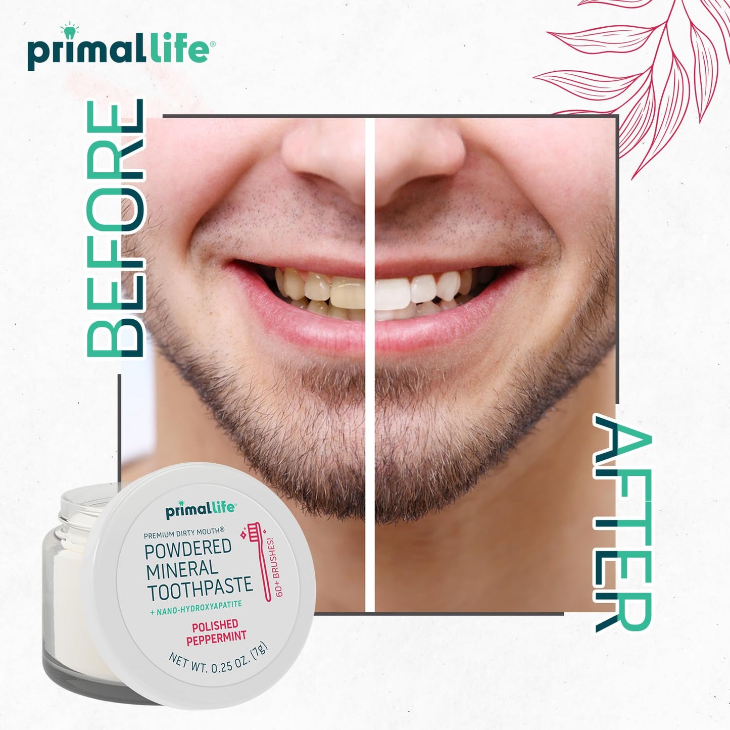Primal Life Organics Dirty Mouth Toothpowder – Organic Vegan Peppermint 0.25 oz
