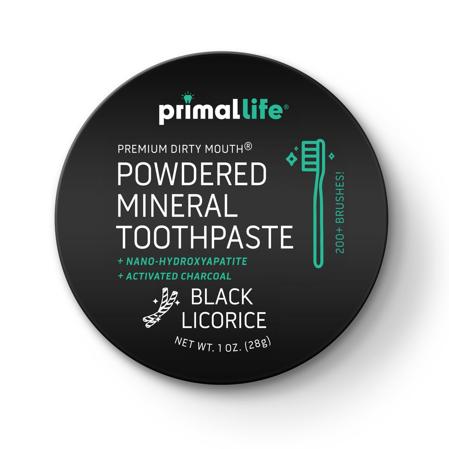 Primal Life Organics Dirty Mouth Toothpowder – Charcoal Black Licorice, 1 oz