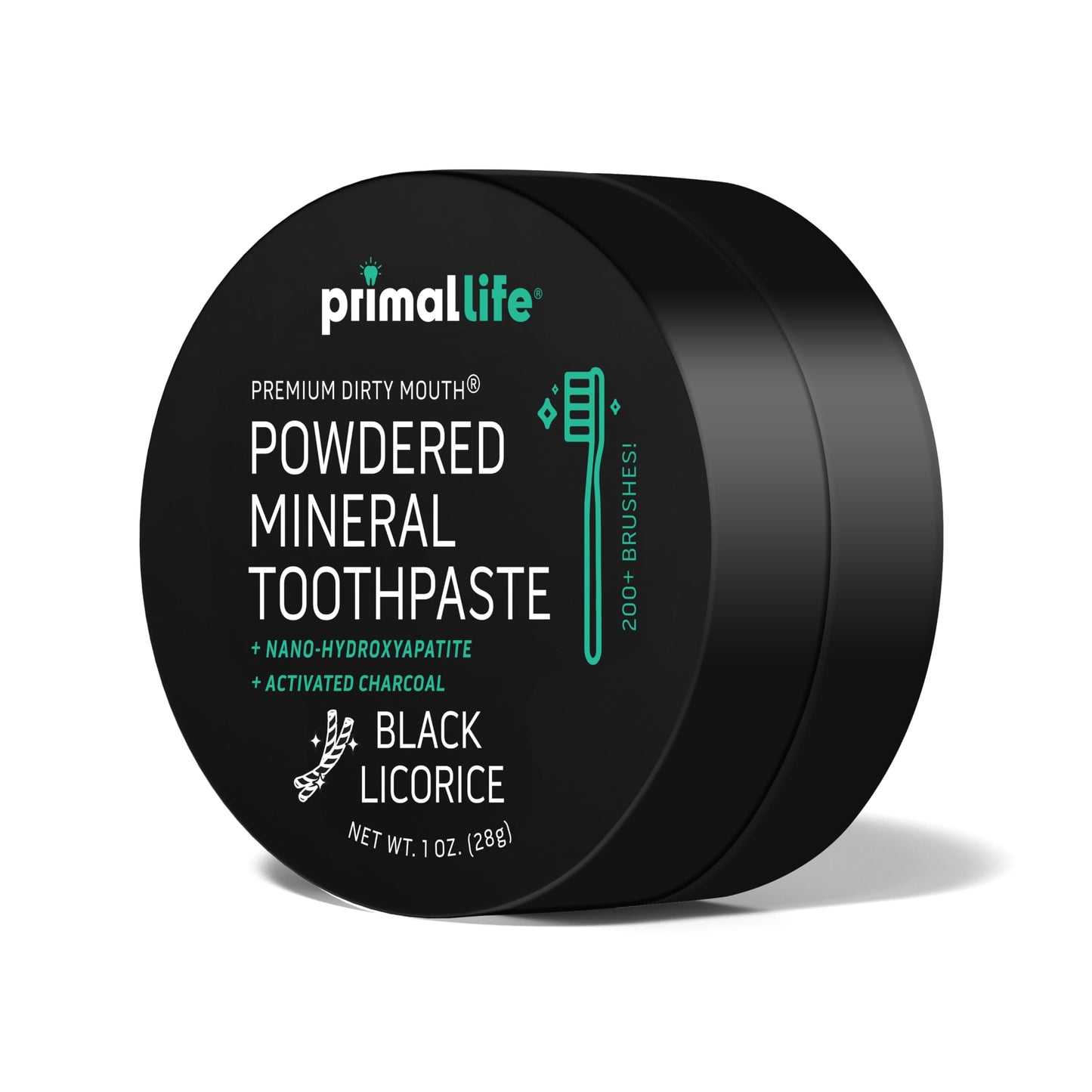 Primal Life Organics Dirty Mouth Toothpowder – Charcoal Black Licorice, 1 oz
