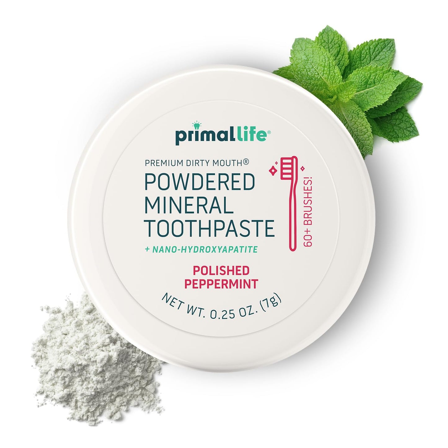 Primal Life Organics Dirty Mouth Toothpowder – Organic Vegan Peppermint 0.25 oz