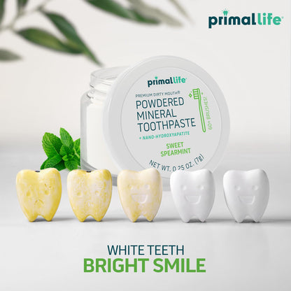 Primal Life Organics Dirty Mouth Toothpowder – Sweet Spearmint, 0.25 oz