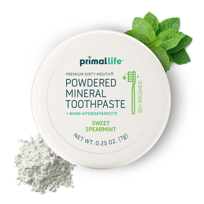 Primal Life Organics Dirty Mouth Toothpowder – Sweet Spearmint, 0.25 oz
