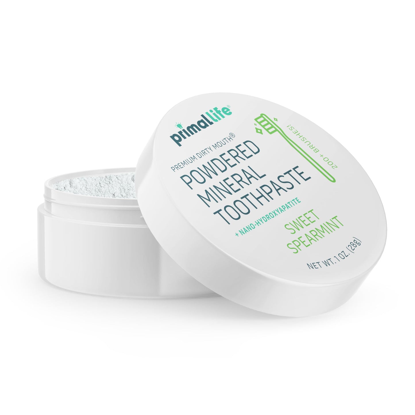 Primal Life Organics Dirty Mouth Toothpowder – Organic Vegan Sweet Spearmint 1 oz