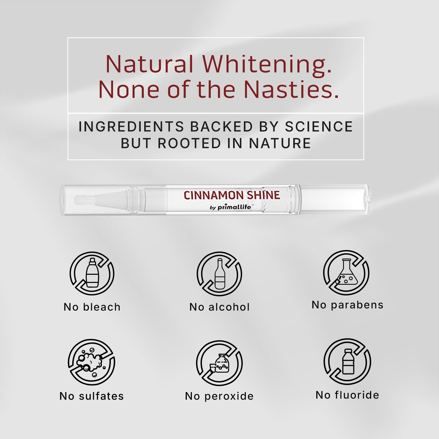 Primal Life Organics Real White Teeth Whitening Pens – All-Natural, Peroxide-Free, Cinnamon (3 Pack)