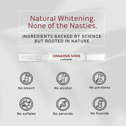Primal Life Organics Real White Teeth Whitening Pens – All-Natural, Peroxide-Free, Cinnamon (3 Pack)