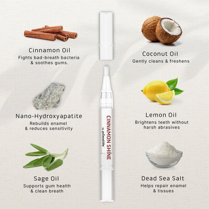 Primal Life Organics Real White Teeth Whitening Pens – All-Natural, Peroxide-Free, Cinnamon (3 Pack)
