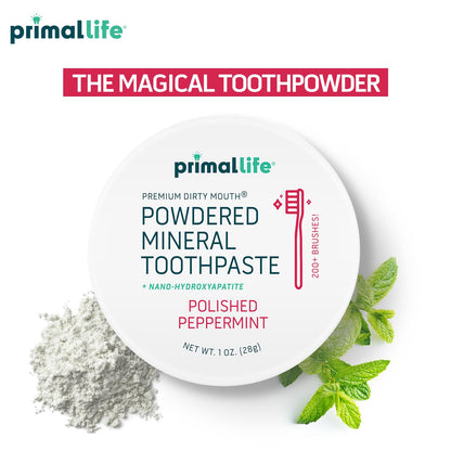 Primal Life Organics Dirty Mouth Toothpowder - Organic, Vegan, Peppermint