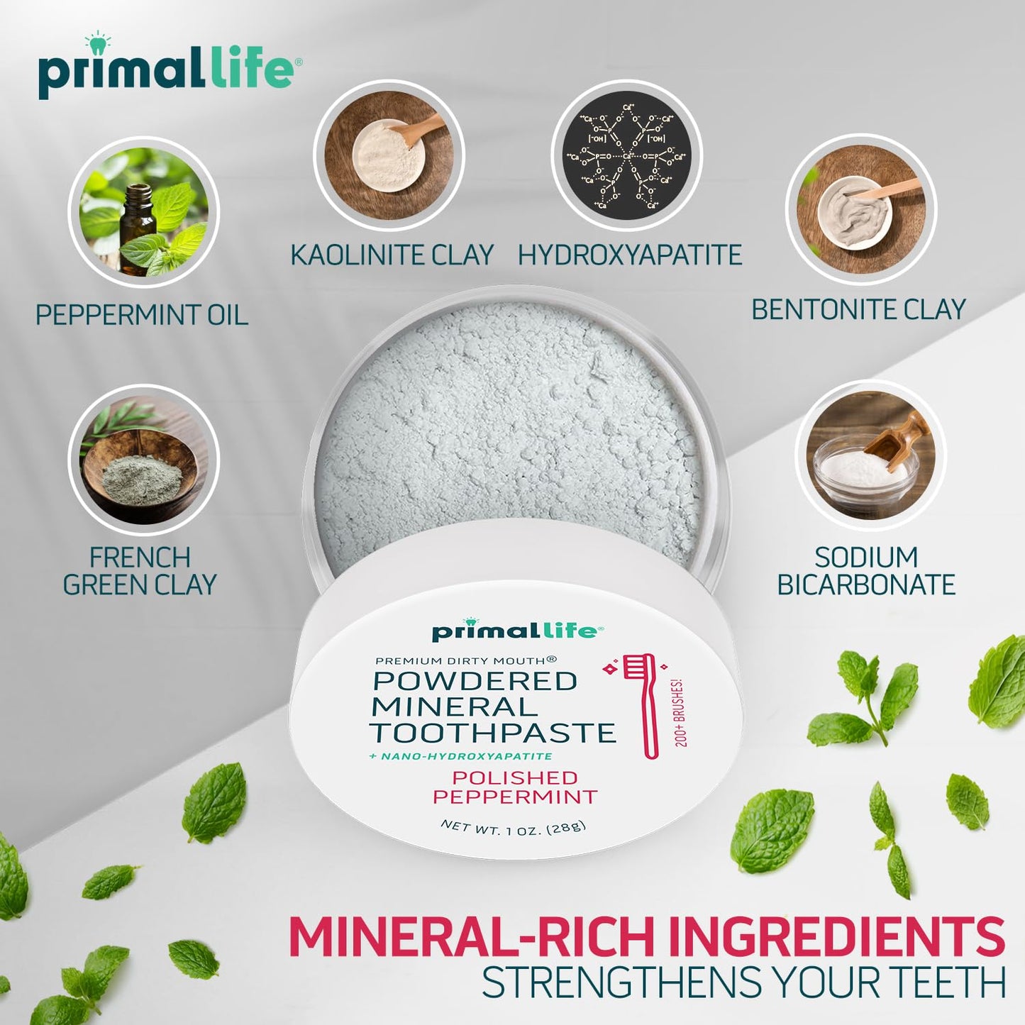 Primal Life Organics Dirty Mouth Toothpowder - Organic, Vegan, Peppermint