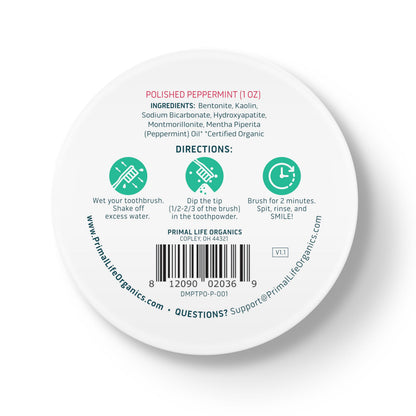 Primal Life Organics Dirty Mouth Toothpowder - Organic, Vegan, Peppermint