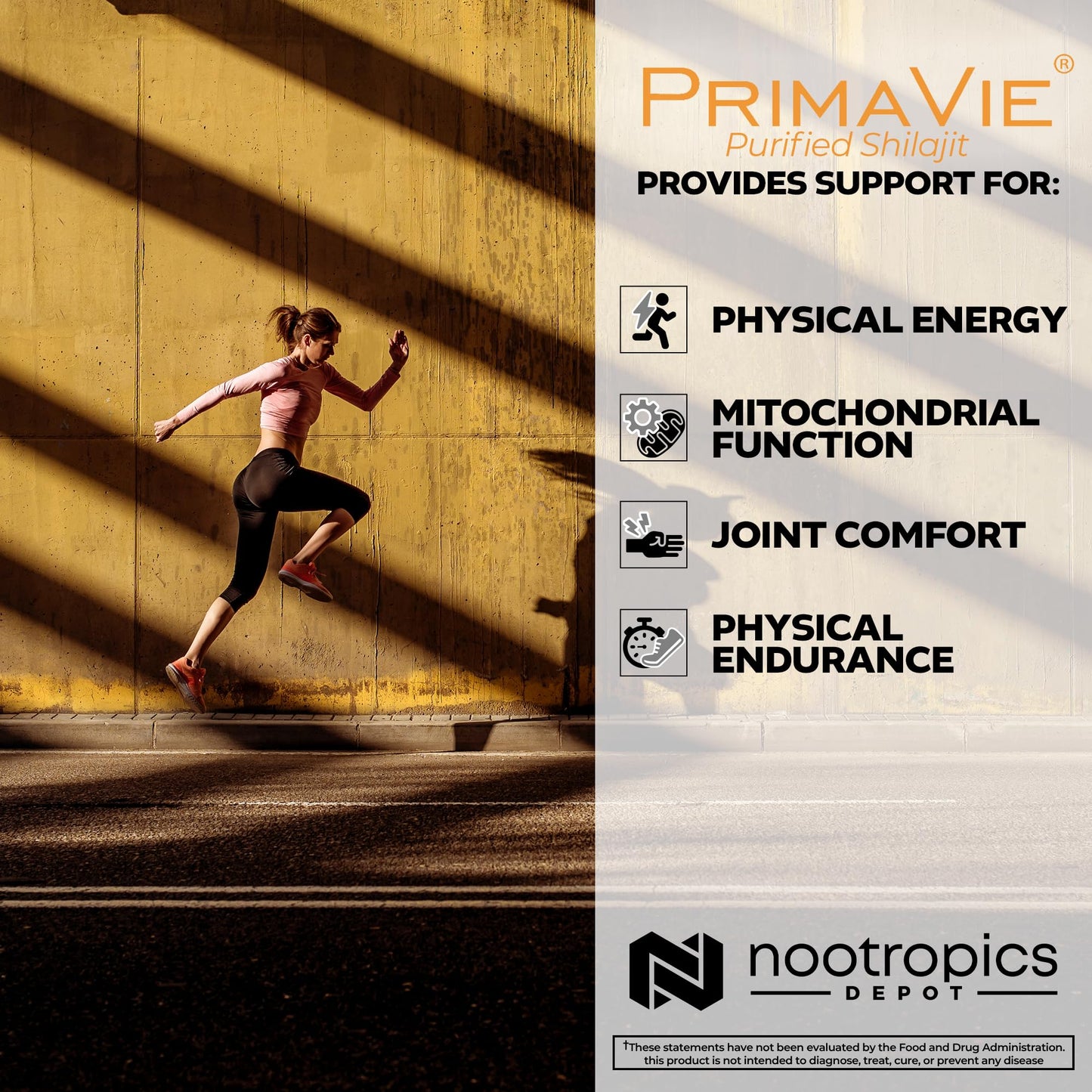 Nootropics Depot PrimaVie Shilajit Capsules | 250mg | 90 Count | Purified Extract | Ayurvedic Herb | Supports Mitochondrial Function + Boosts Endurance