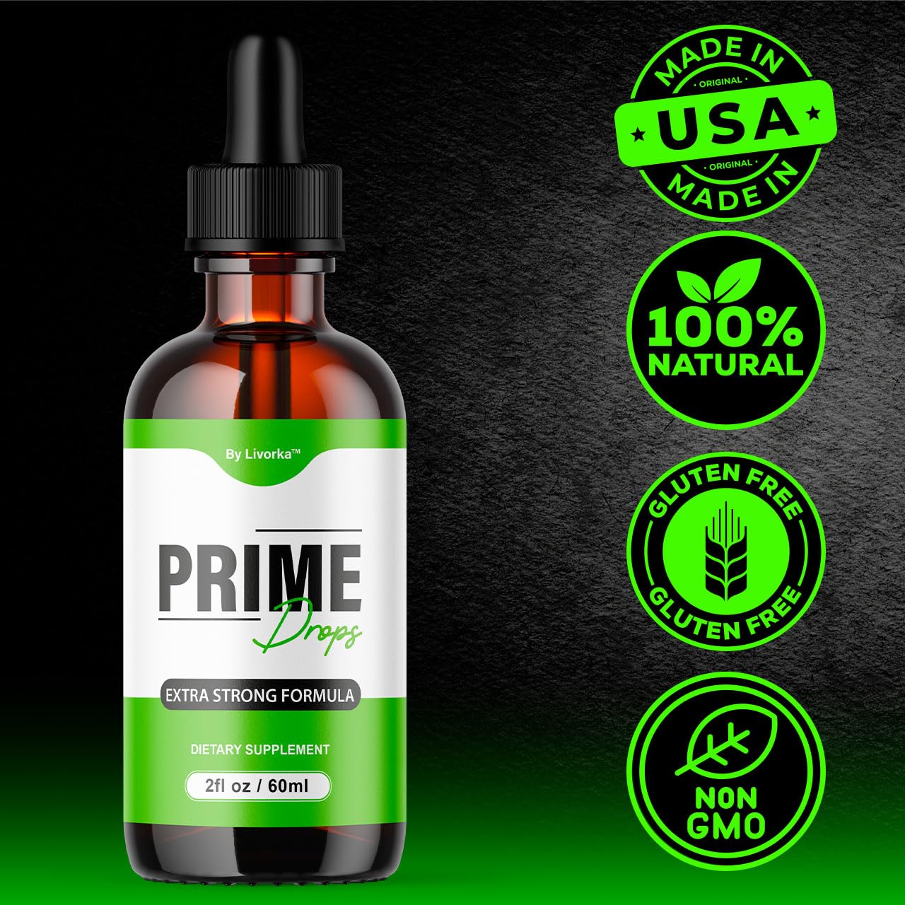 Prime Drops for Men – Liquid All-Natural Supplement, Maximum Strength