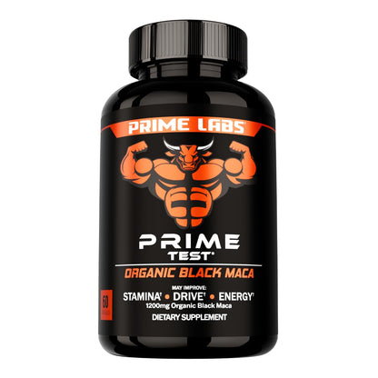 Prime Labs Organic Black Maca Root Capsules 1200mg – 60 Count | Peruvian 20:1 Extract
