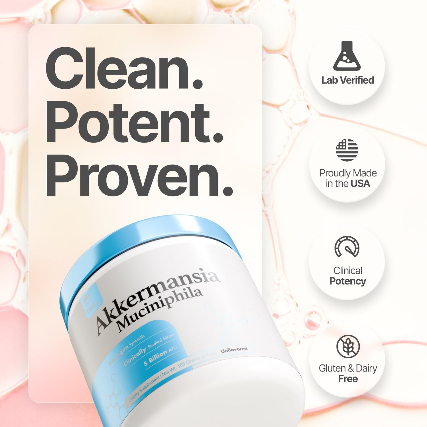 Prime Powders Akkermansia Powder | 5 Billion AFU per Scoop, 93 Servings | Akkermansia Muciniphila with Prebiotic Fiber