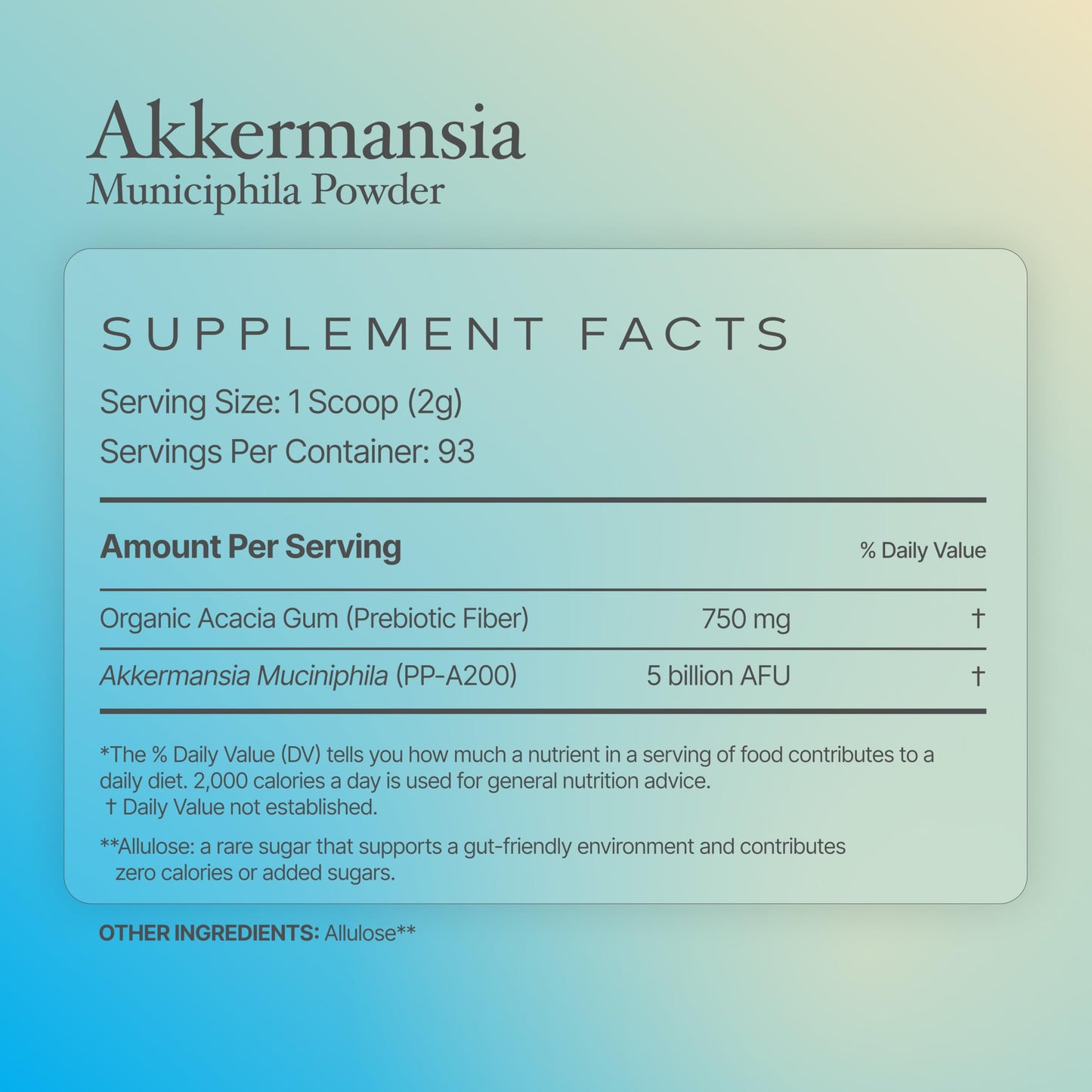Prime Powders Akkermansia Powder | 5 Billion AFU per Scoop, 93 Servings | Akkermansia Muciniphila with Prebiotic Fiber