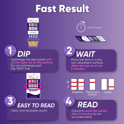 Prime Screen [10 Pack] 6 Panel Urine Test Kit - Fast At-Home Drug Screening