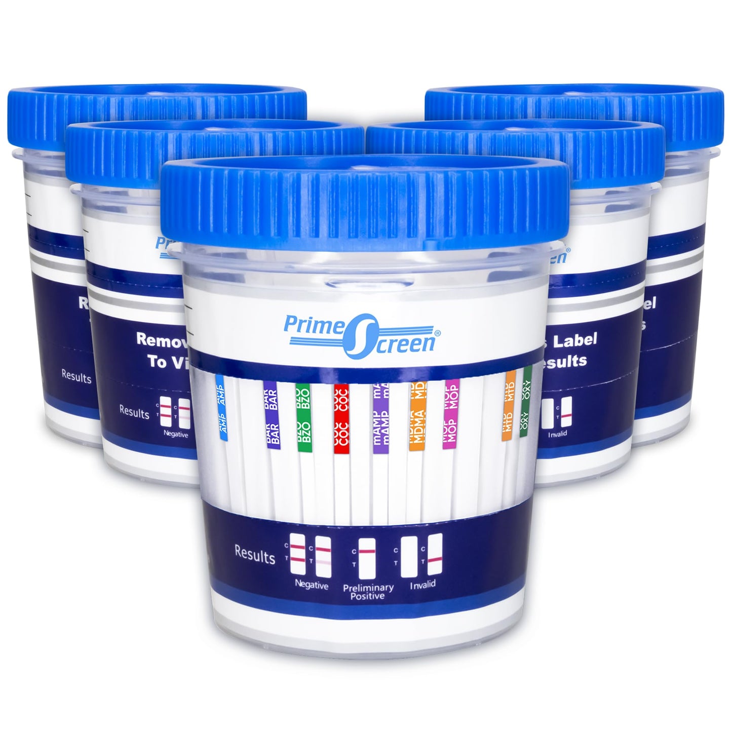 Prime Screen 12 Panel Drug Test Kit – Instant Urine Test for THC, AMP, BAR, BZO, COC, MAMP, MDMA, MOP/OPI, MTD, OXY, PCP, TCA - 300 Cut-Off | TDOA-7125 5 Pack