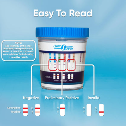 Prime Screen 12 Panel Drug Test Kit – Instant Urine Test for THC, AMP, BAR, BZO, COC, MAMP, MDMA, MOP/OPI, MTD, OXY, PCP, TCA - 300 Cut-Off | TDOA-7125 5 Pack