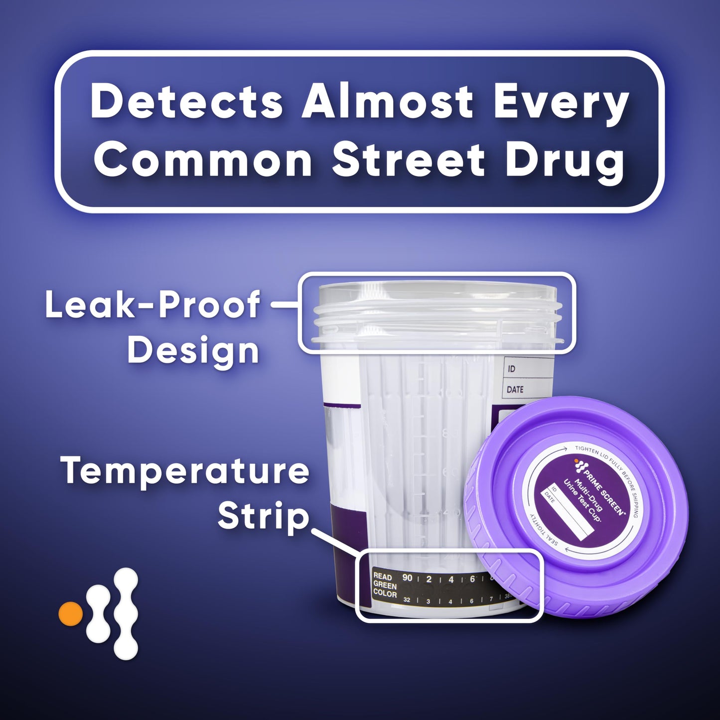 Prime Screen 12-Panel Drug Test Cup Kit (50 Pack) – AMP,BAR,BUP,BZO,COC,MDMA,MTD,OPI,OXY,PCP,TCA,THC – CDOA-3124