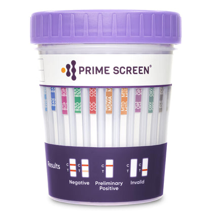 Prime Screen 12-Panel Drug Test Cup Kit (50 Pack) – AMP,BAR,BUP,BZO,COC,MDMA,MTD,OPI,OXY,PCP,TCA,THC – CDOA-3124