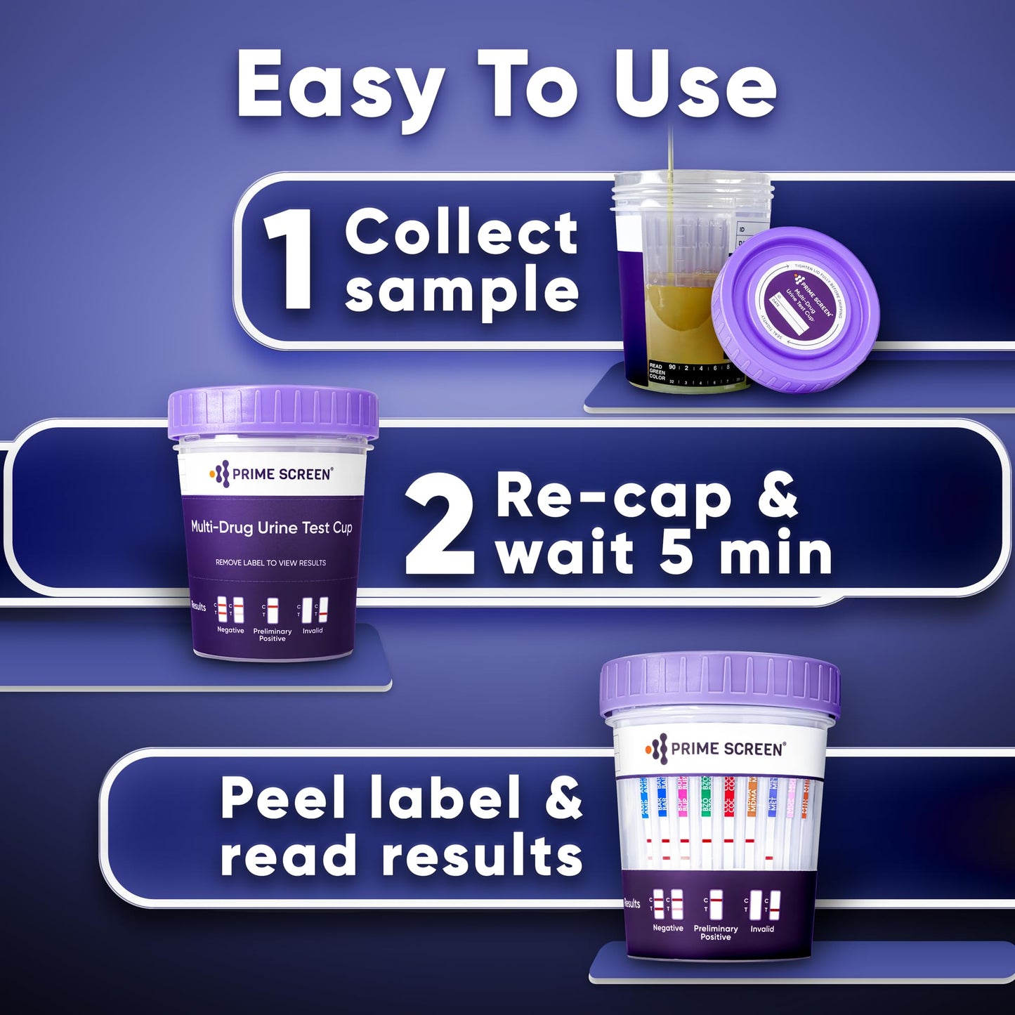 Prime Screen 12-Panel Drug Test Cup Kit (50 Pack) – AMP,BAR,BUP,BZO,COC,MDMA,MTD,OPI,OXY,PCP,TCA,THC – CDOA-3124