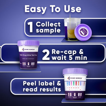 Prime Screen 12-Panel Drug Test Cup Kit (50 Pack) – AMP,BAR,BUP,BZO,COC,MDMA,MTD,OPI,OXY,PCP,TCA,THC – CDOA-3124