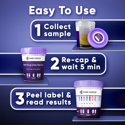 Prime Screen 12-Panel Multi-Drug Urine Test – C-Cup 1 Pack (THC 50, AMP, BAR, BUP, BZO, COC, mAMP/MET, MDMA, MOP/OPI, MTD, OXY, PCP)
