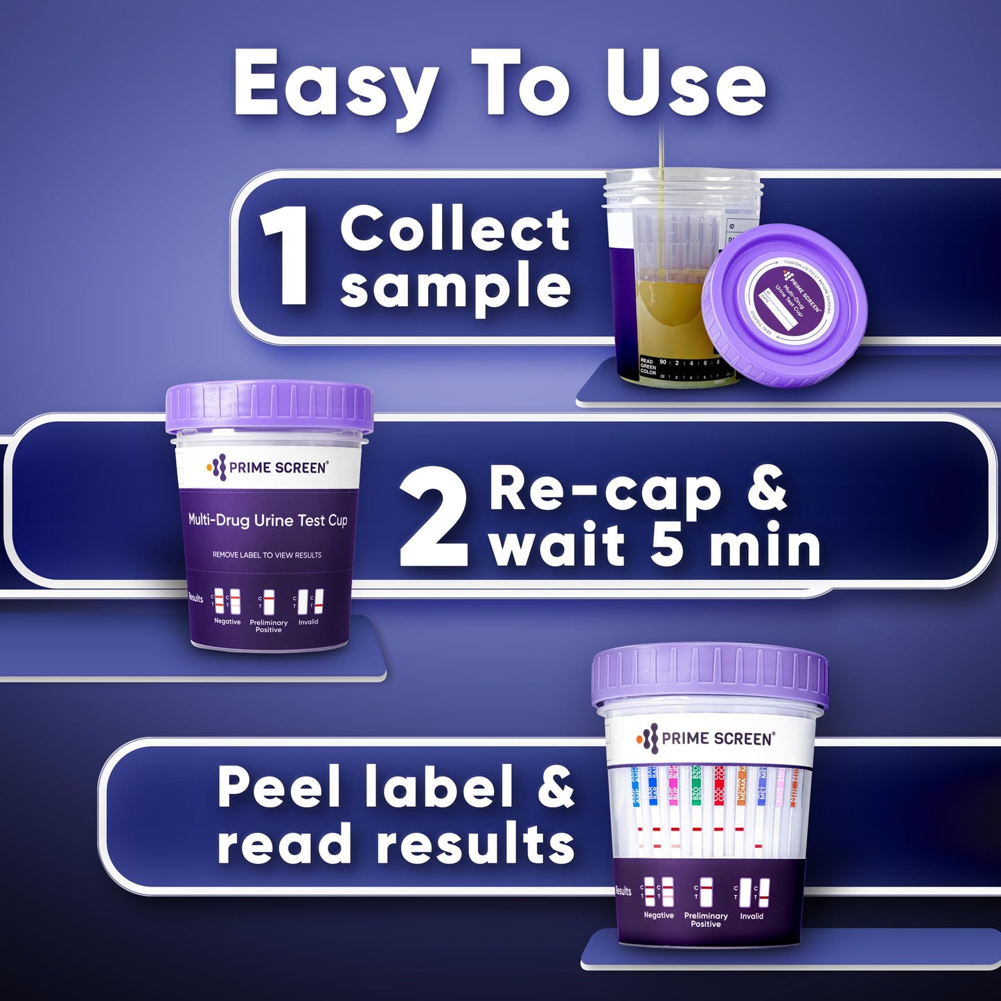 [5 pack] Prime Screen 14 Panel Urine Drug Test Cup - Instant Testing Marijuana (THC),OPI,AMP, BAR, BZO, COC, mAMP, MDMA, MTD, OXY, PCP, PPX, TCA