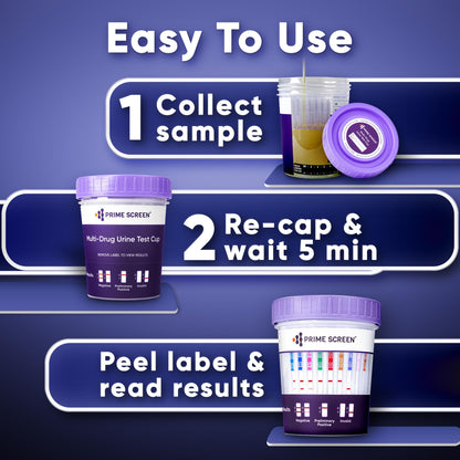 [5 pack] Prime Screen 14 Panel Urine Drug Test Cup - Instant Testing Marijuana (THC),OPI,AMP, BAR, BZO, COC, mAMP, MDMA, MTD, OXY, PCP, PPX, TCA