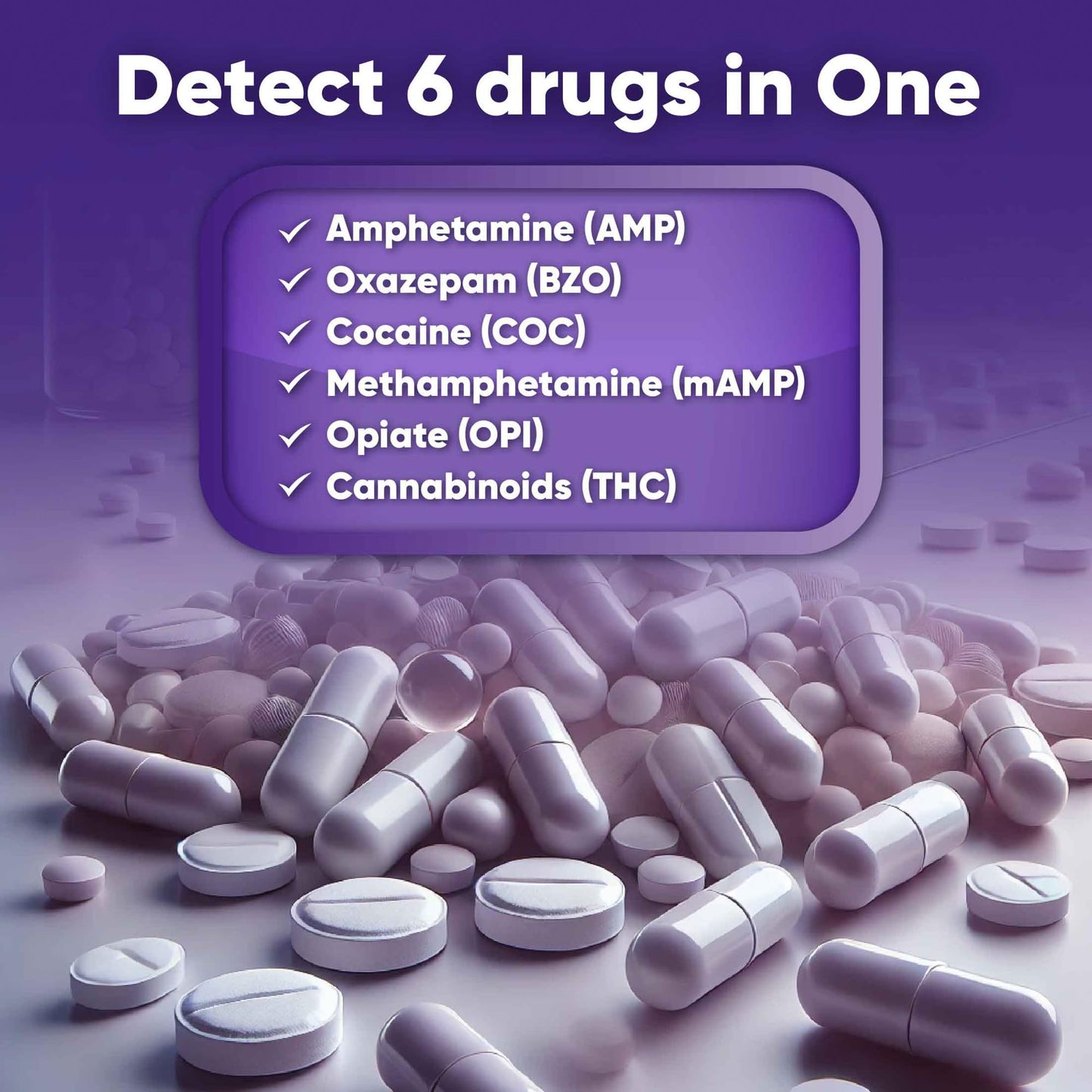 Prime Screen 5 Pack 6-Panel Urine Drug Test Kit – THC, BZO, MET, OPI, AMP, COC | WDOA-264
