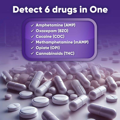Prime Screen 5 Pack 6-Panel Urine Drug Test Kit – THC, BZO, MET, OPI, AMP, COC | WDOA-264
