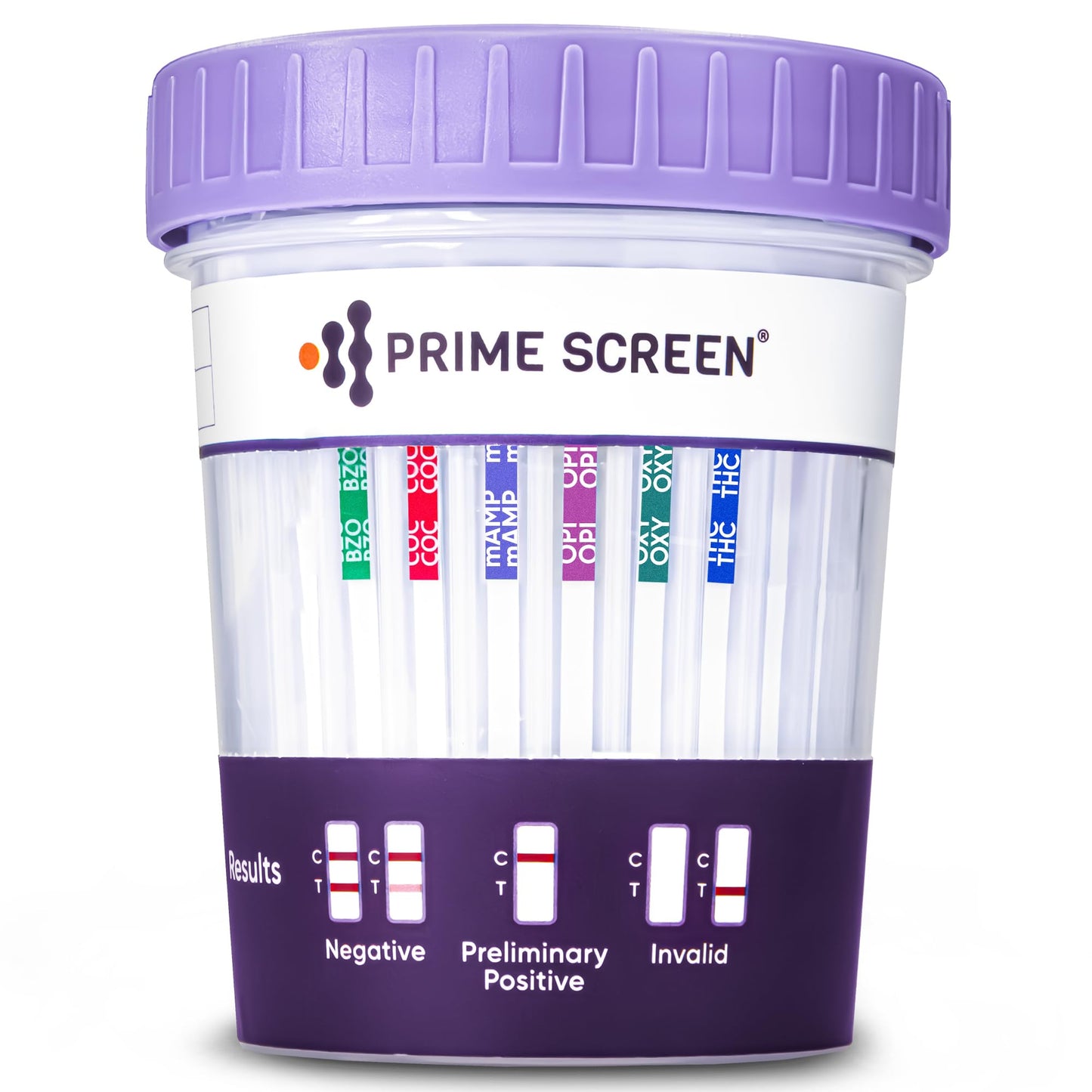 [5 Pack] Prime Screen 6-Panel Urine Test Cup - CLIA Waived - BZO COC mAMP OPI OXY THC - C-CUP-TDOA-564